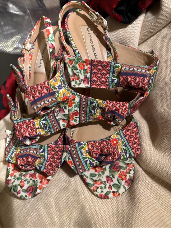 ANTONIO MELANI Shoes - ANTONIO MELANI Multicolor Floral Print Wedge Sandals 4” heels